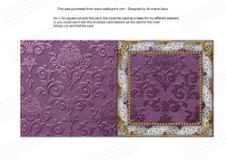 Lavender Lady Butterfly 5in Square Folded Plain Card