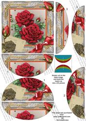 Beautiful Red Roses 5in Top and Bottom Rounded Stacker