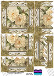 White Roses Gold 5inch Zig Zag Bottom Stacker
