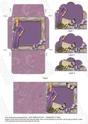 Lavender Lady Butterfly Card Envelope Scallop Bottom Aio