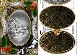 Snowy Village2 Holly A5 Locket Card Front