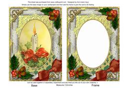 Traditional Candle Holly 7x5in Card Picture and Shaker Frame