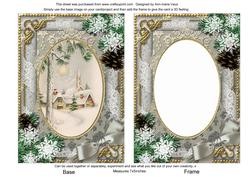 Winter Pub Snow 7x5in Card Picture and Shaker Frame