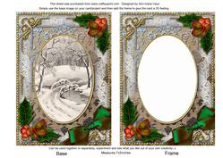 Snow Bridge Holly 7x5in Card Picture and Shaker Frame