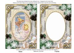 Bell Angel Snow 7x5in Card Picture and Shaker Frame