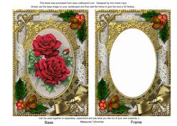 Christmas Roses Holly 7x5in Card Picture and Shaker Frame