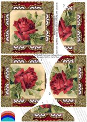 Vintage Red Rose 5inch Round Bottom Stacker