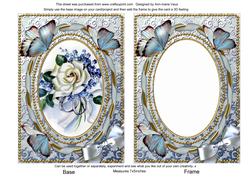 White Roses Butterfly 7x5in Picture and Shaker Frame