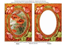 Poppies and Butterflies 7x5in Picture and Shaker Frame