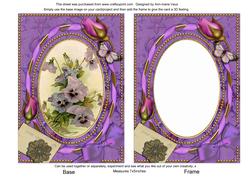 Purple Pansy and Butterflies 7x5in Picture and Shaker Frame