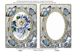 White Rose Butterfly Ornate 7x5inch Picture Base and Frame