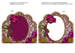Deep Pink Rose Scalloped Base and Frame