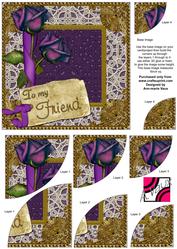 Purple Rose Lace Friend 6in Duo Corner Stacker