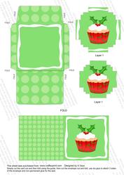 Christmas Cupcake Mini Card Envelope Block Stacker Aio