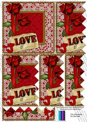 Red Rose Love is One Side 5in Zig Zag Stacker
