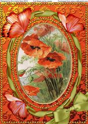 Poppies and Butterflies A4 Picture Sheet