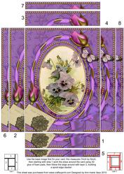 Purple Pansies Butterflies 7x5in Spiral Edge Stacker