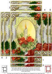 Traditional Candle Holly 7x5in Spiral Edge Stacker