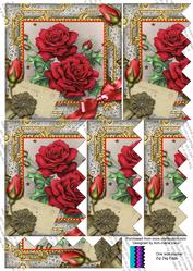 Beautiful Red Roses One Side 5in Zig Zag Stacker