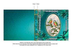 Blue Tits Ice Book Cut and Fold Card