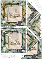 Winter Pub Snow 5in Scallop Triangle Corner Stacker