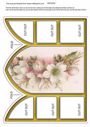 Christmas Roses Church Window Large Gatefold Card
