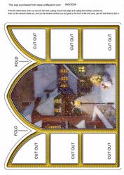 Christmas Town Angel Church Window Large Gatefold Card