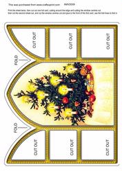 Christmas Tree Church Window Large Gatefold Card