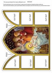 Jesus & the Angels Church Window Large Gatefold Card