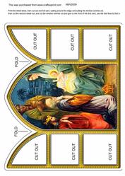 Mary & 3 Wise Men Church Window Large Gatefold Card