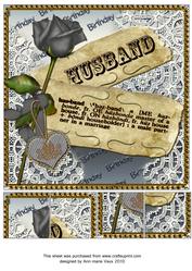 Grey Rose Husband Def Birthday 8inch Picture Sheet
