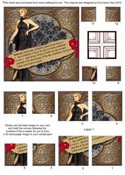 Elegant Lady Birthday Definition 4 Corner Stacker Card Front