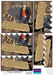 Biker Dad Birthday Definition 5in Zig Zag Bottom Stacker