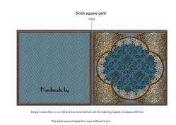 Plain Denim Baroque Style Cut and Folded Card