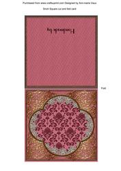 Dusky Pink Baroque Style Cut Fold Portrait Card