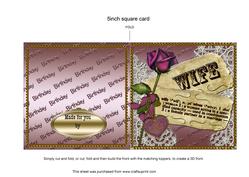 Plum Rose Wife Definition Cut Fold Card