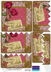 Pink Rose Mother 5in Zig Zag Bottom Stacker