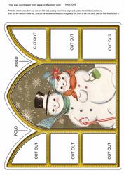 Snowmen Church Window Large Gatefold Card