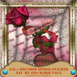 Pink Metallic Birthday Rose 8in Round Spiral Edge Kit
