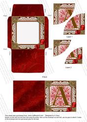 Red Initial a 3in Mini Card Envelope Duo Corner Stacker Aio