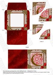 Red Initial C 3in Mini Card Envelope Duo Corner Stacker Aio