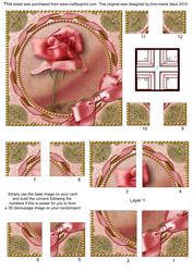 Pink Roses Gold 4 Corner Stacker Card Front