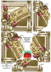 Be My Valentine Pink Rose Scallop Bottom Stacker
