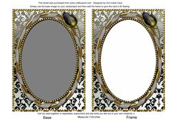 Black Silver Single Bud 7x5in Card Base and Frame