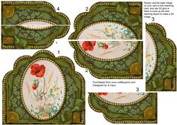 Vintage Wildflowers Ornate Scalloped Side Stacker