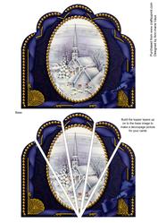 Blue Church Ornate Scallop Deco Stacker
