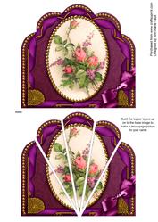 Rose Bouquet Ornate Scallop Deco Stacker