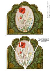 Vintage Wildflowers Ornate Scallop Deco Stacker
