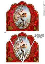 Christmas Robin Ornate Scallop Deco Stacker