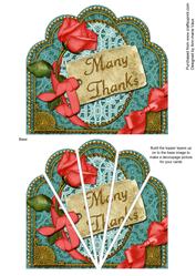 Coral Many Thanks Ornate Scallop Deco Stacker